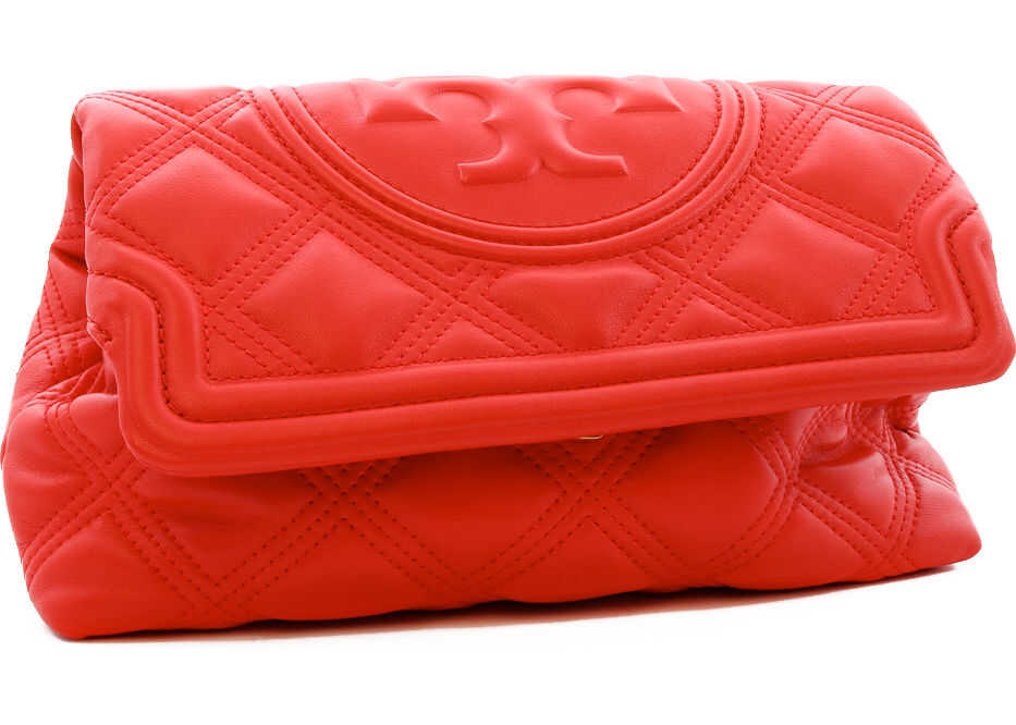 Tory Burch Fleming Soft Clutch Red