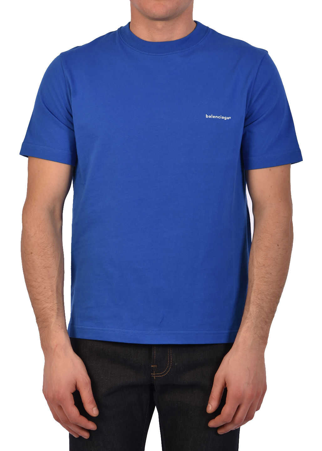 Balenciaga T-Shirt Logo Blu Blue