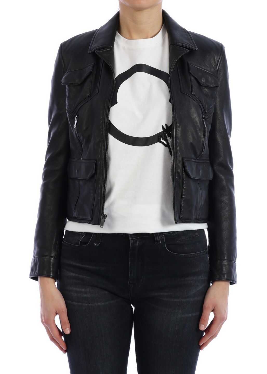 Saint Laurent Short Leather Jacket Black