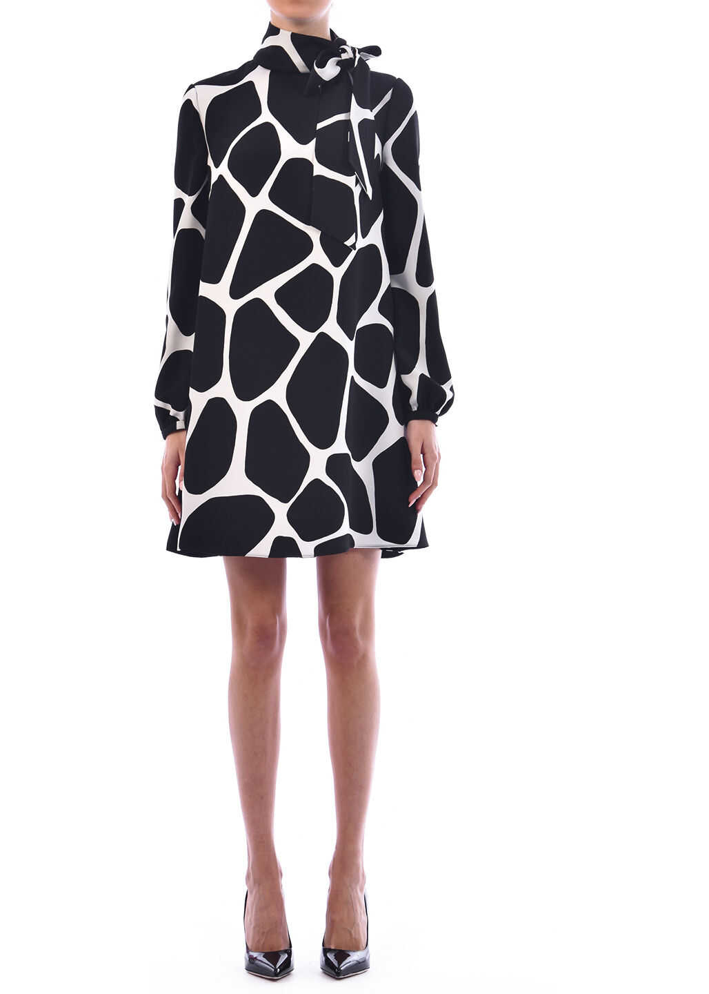 Valentino Garavani Printed Cady Dress Black