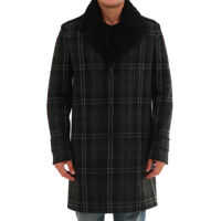 Paltoane Wool Coat Faux Fur Collar Barbati