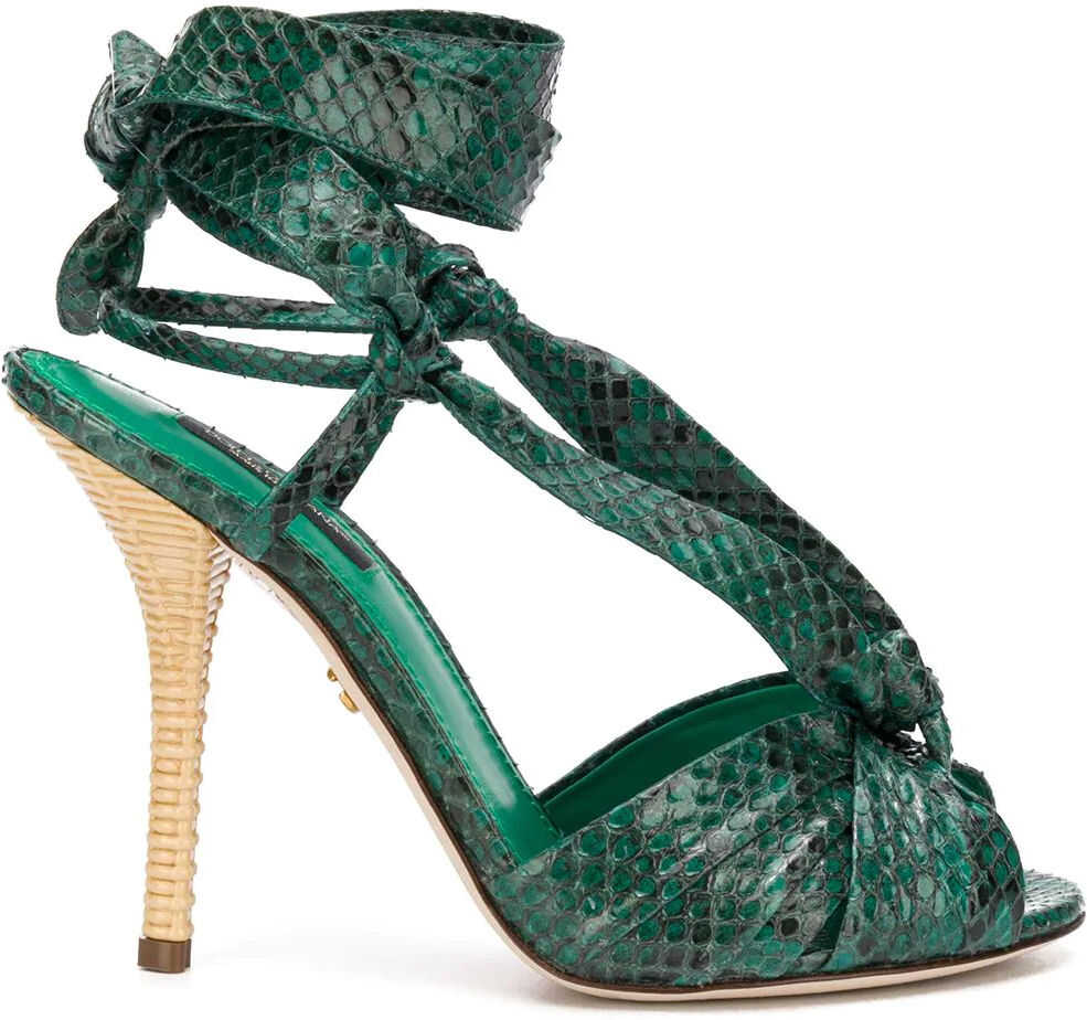 Dolce & Gabbana Emerald Sandal Python Leather Green