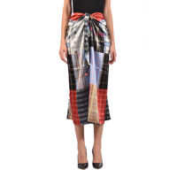 Fuste Patchwork Silk Skirt Femei