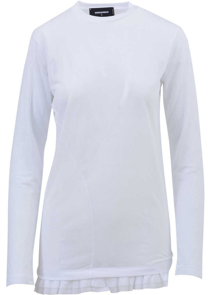Oversize Ruffled Hem T-Shirt
