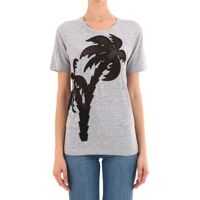 Tricouri Gray Cotton Palm T-Shirt Femei
