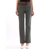 Pantaloni Gray Trousers Leather Inserts Femei