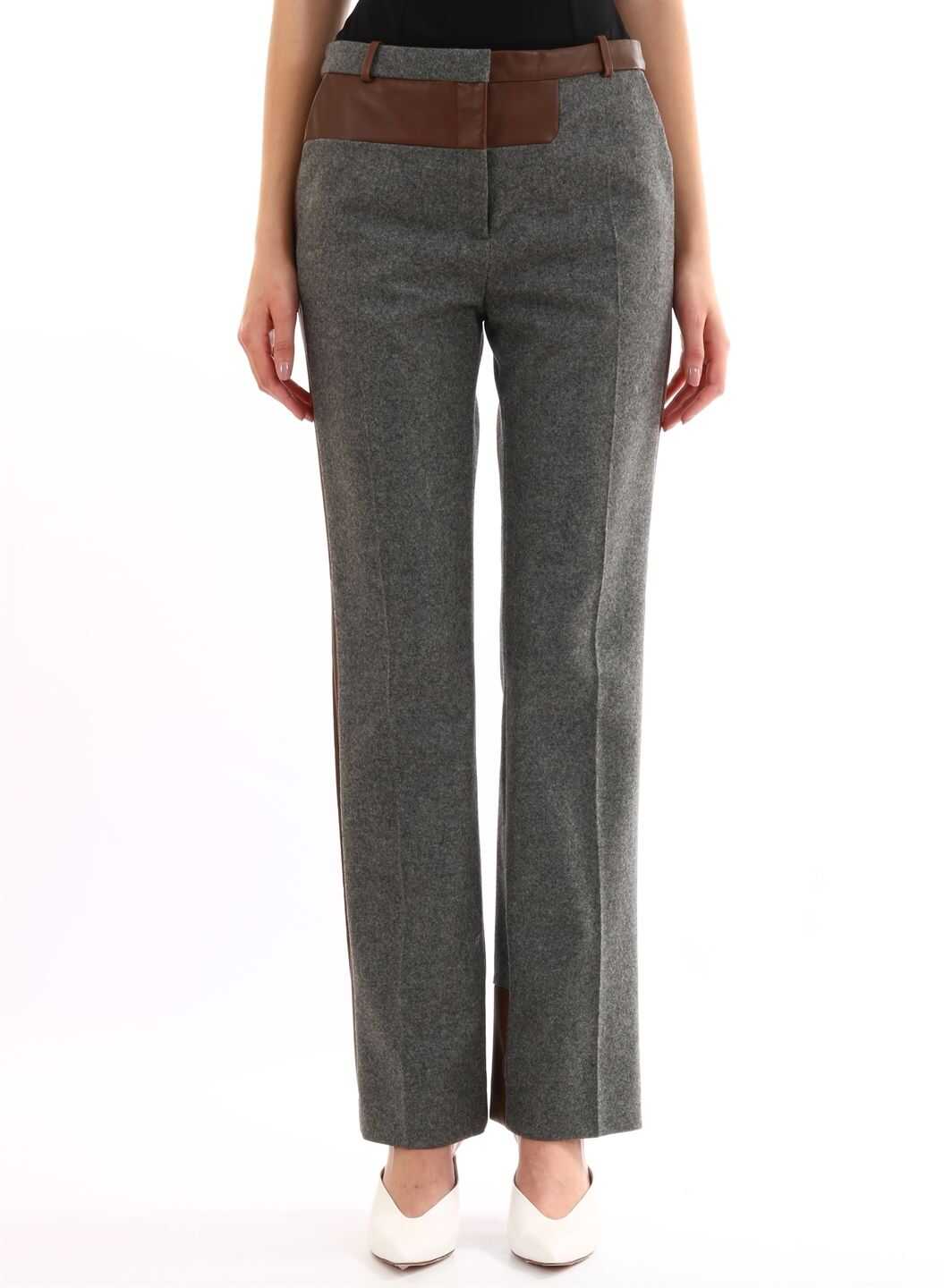 Gray Trousers Leather Inserts