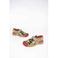 Sandale leather and fabric sandals Barbati