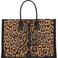 Genti de mana Rive Gauche Leopard Print Tote Bag Femei