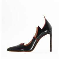Pantofi cu toc Black Leather Flame Pump Femei