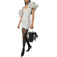 Rochii elegante Polka Dot Silk Dress Femei