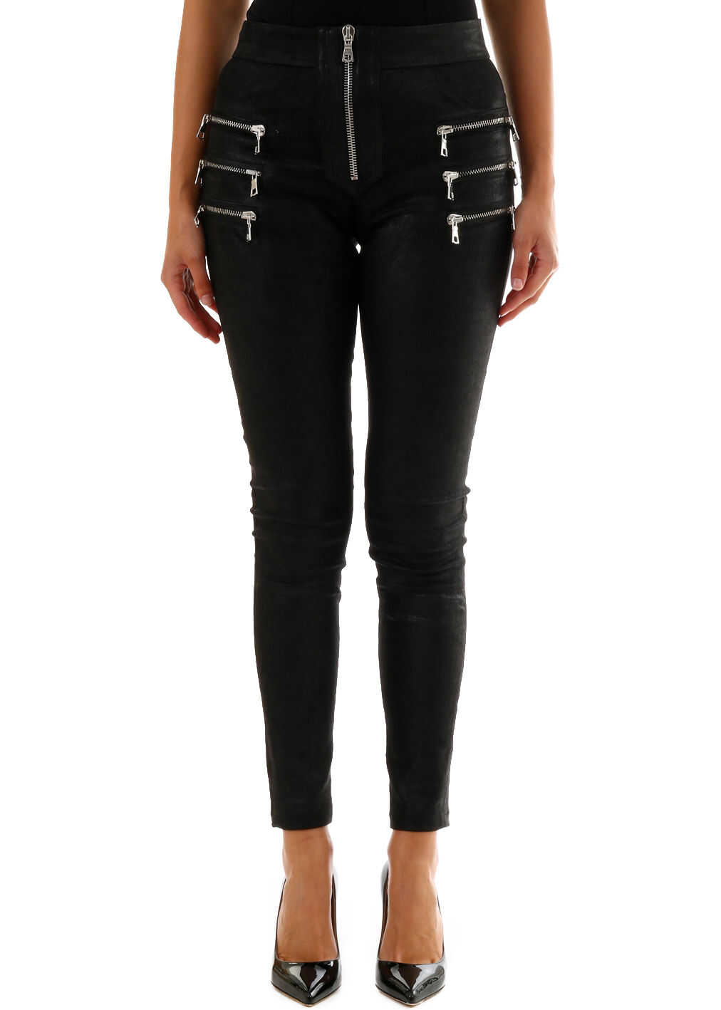 Unravel Leather Trousers Black