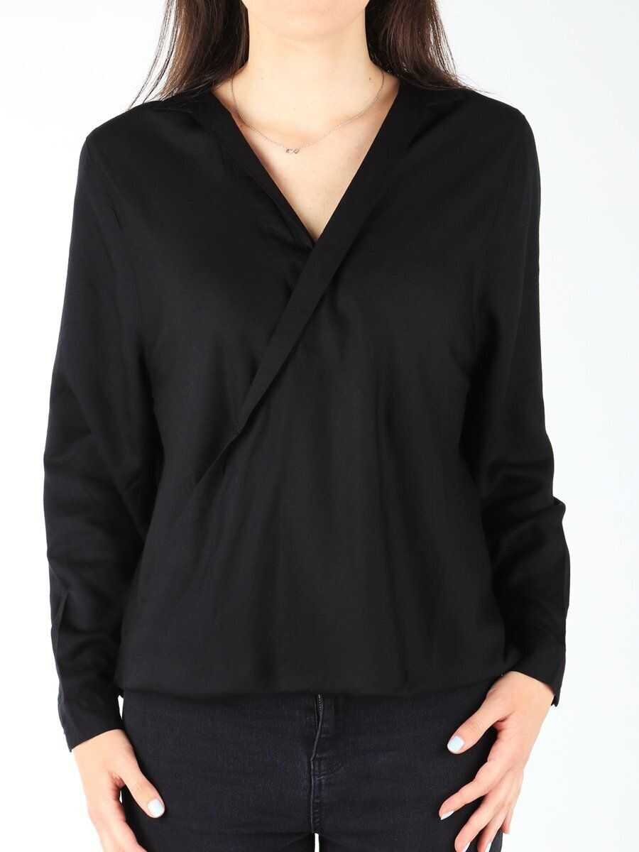 Camasi casual Wrangler L/S Wrap Shirt Black Black Femei (BM 7665781) 2