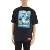 Tricouri Heron Print T-Shirt In Black Barbati