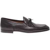 Mocasini Loafers In Brown Woven Leather Barbati