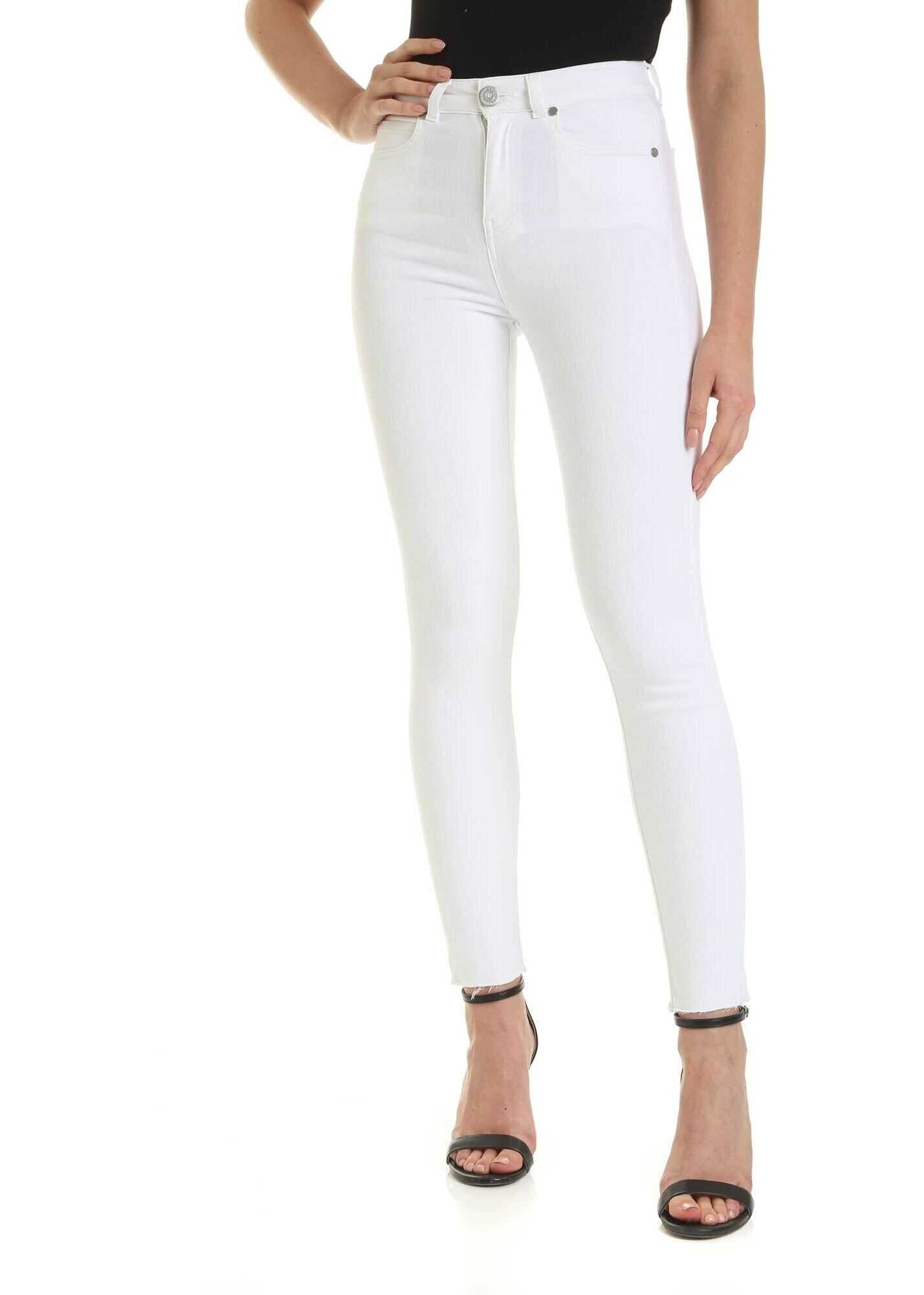 GAëLLE Paris Logo Skinny Fit Jeans In White* White