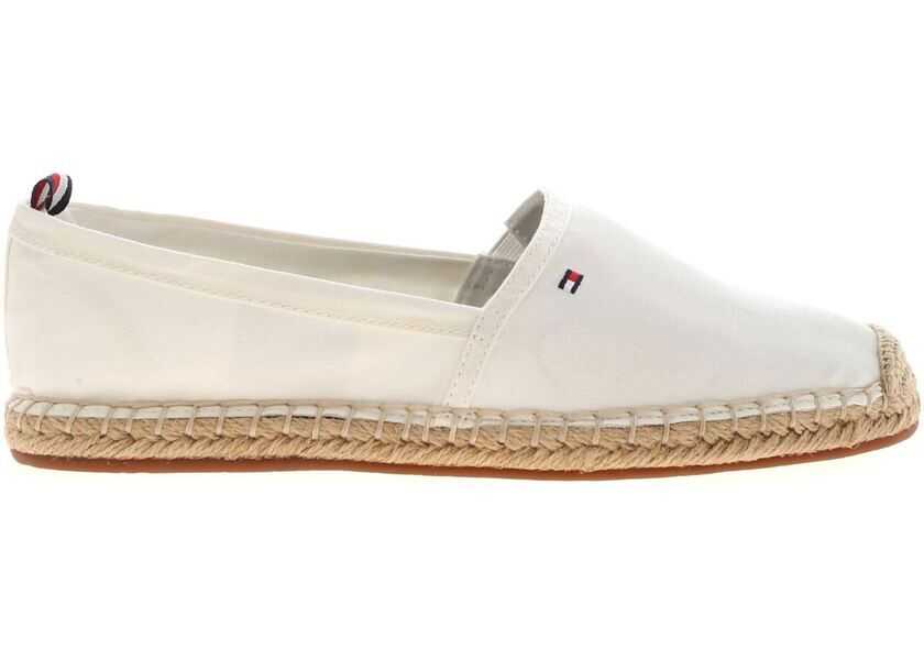 Espadrile Tommy Hilfiger Logo Patch Espadrilles In Ivory White