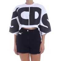 Tricouri Oversize Crop T-Shirt In White Femei