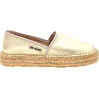 Espadrile Espadrillas In Golden Leather* Femei