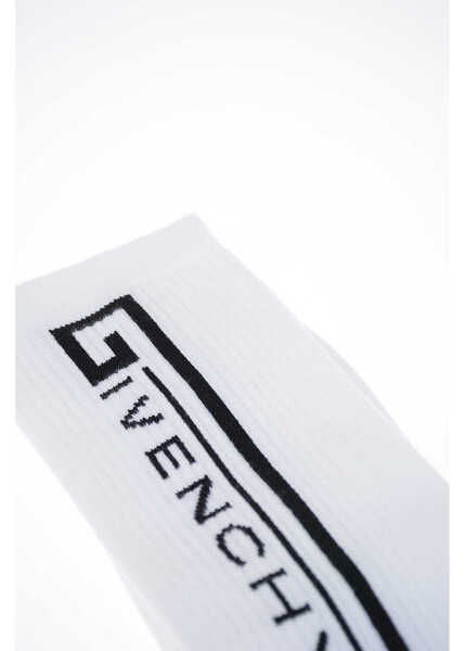 Sosete Givenchy Terry Mid Socks With Jacquard Logo White Barbati (BM 7792012) 2