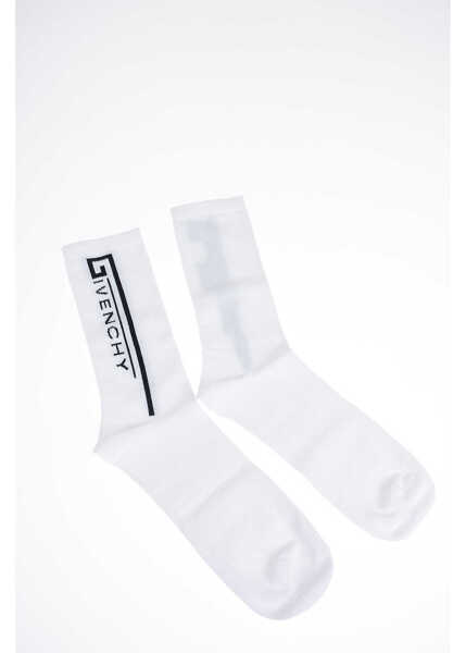 Sosete Givenchy Terry Mid Socks With Jacquard Logo White Barbati (BM 7792012) 3