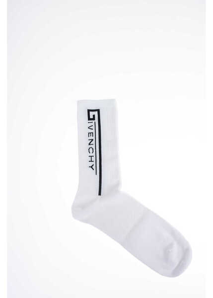 Sosete Givenchy Terry Mid Socks With Jacquard Logo White Barbati (BM 7792012) 1