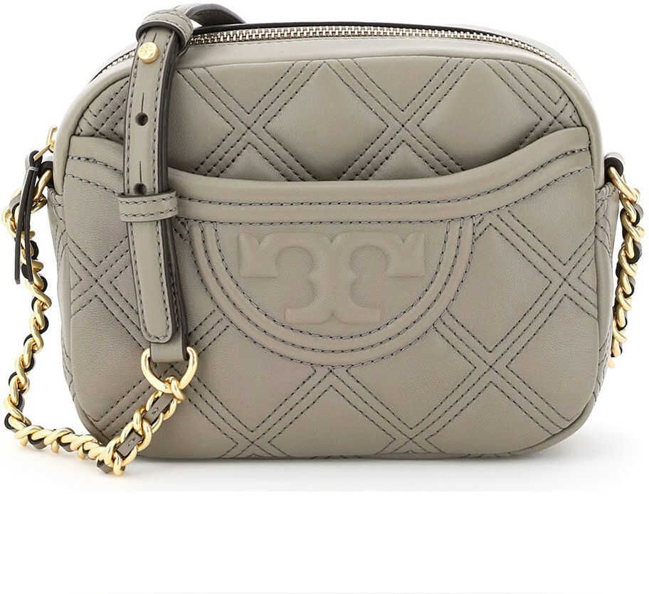 Tory Burch Fleming Matelasse\' Camera Bag GRAY HERON