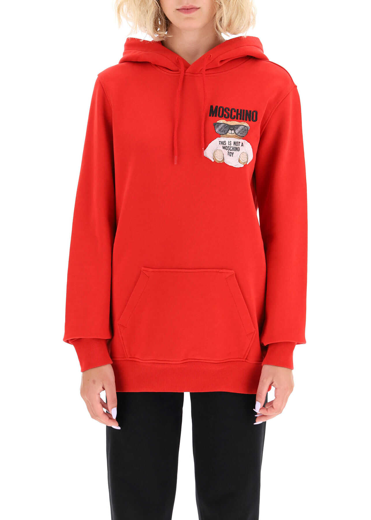 Moschino Micro Teddy Bear Hoodie V1709 5527 FANTASIA ROSSO