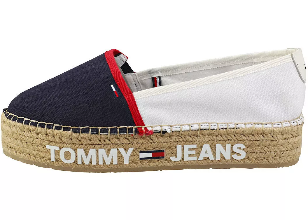 Tommy Jeans Surplus Espadrille Shoes In White Navy Red* White