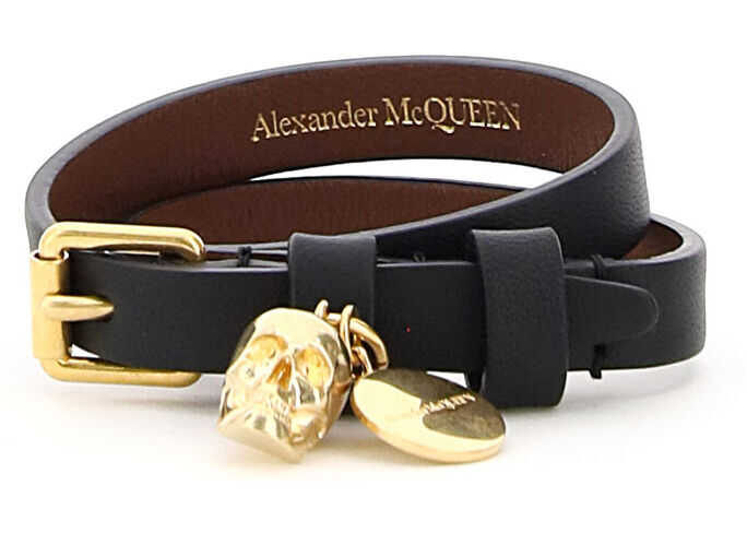 Alexander McQueen Double Wrap Skull Bracelet 630990 ASD0O BLACK image0