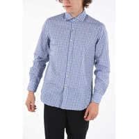 Camasi casual ID Tattersal Check Spread Collar Shirt Barbati