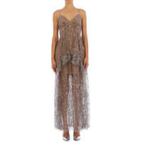 Rochii elegante Leaf Sequin Ruffle Maxi Dress Femei
