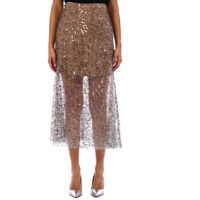 Fuste Leaf Sequin Midi Skirt Femei