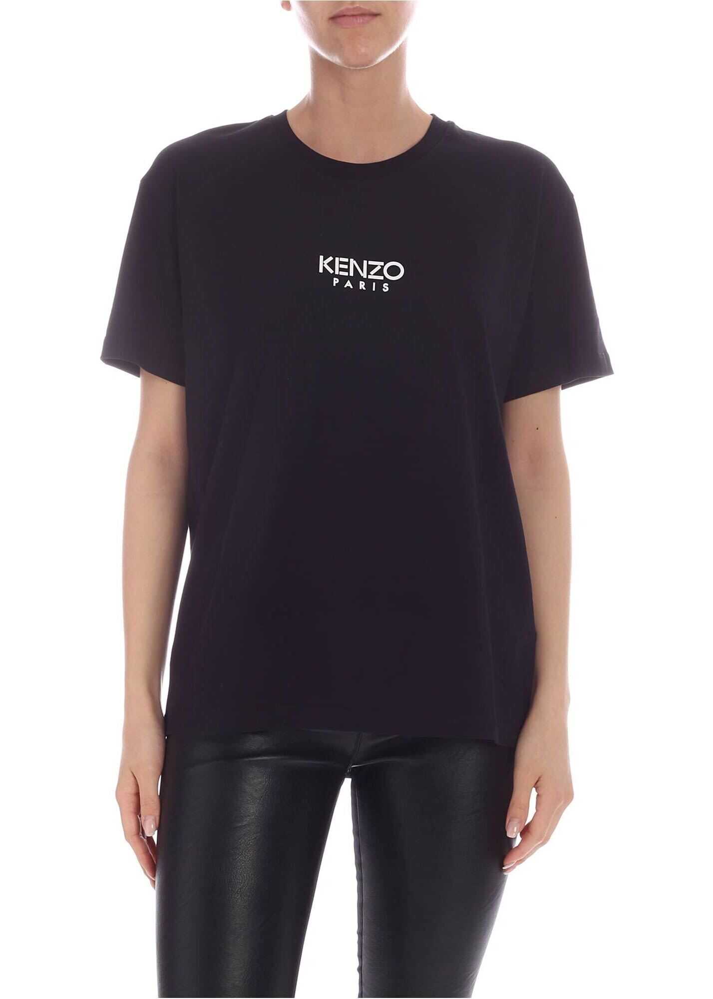 Kenzo Essentiel Comfort Black T-Shirt With Kenzo Paris Logo* Black