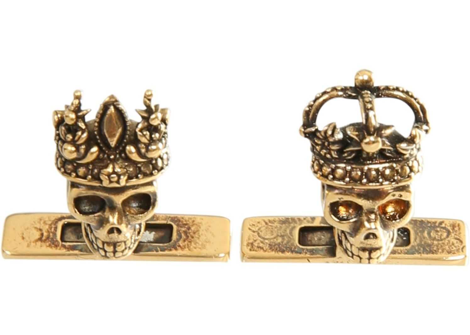 Alexander McQueen King & Queen Cufflinks GOLD