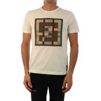 Tricouri Fendi T-Shirt Logo Cream Barbati