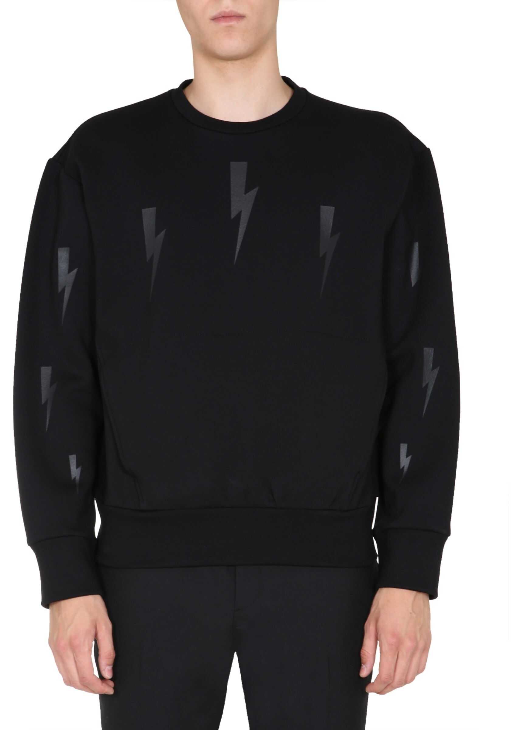 Neil Barrett "Halo Bolts" Sweatshirt BLACK