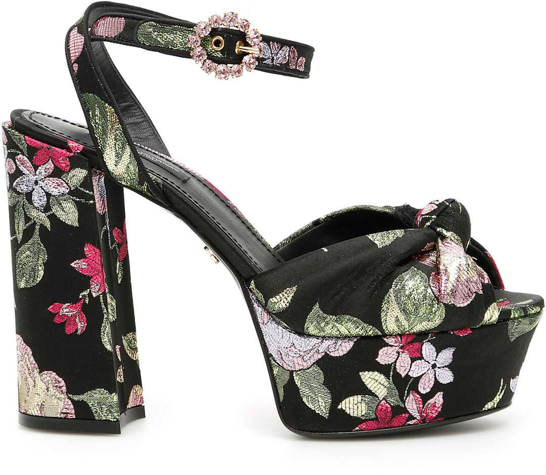 Dolce & Gabbana Floral Jacquard Keira Sandals* MULTI NERO