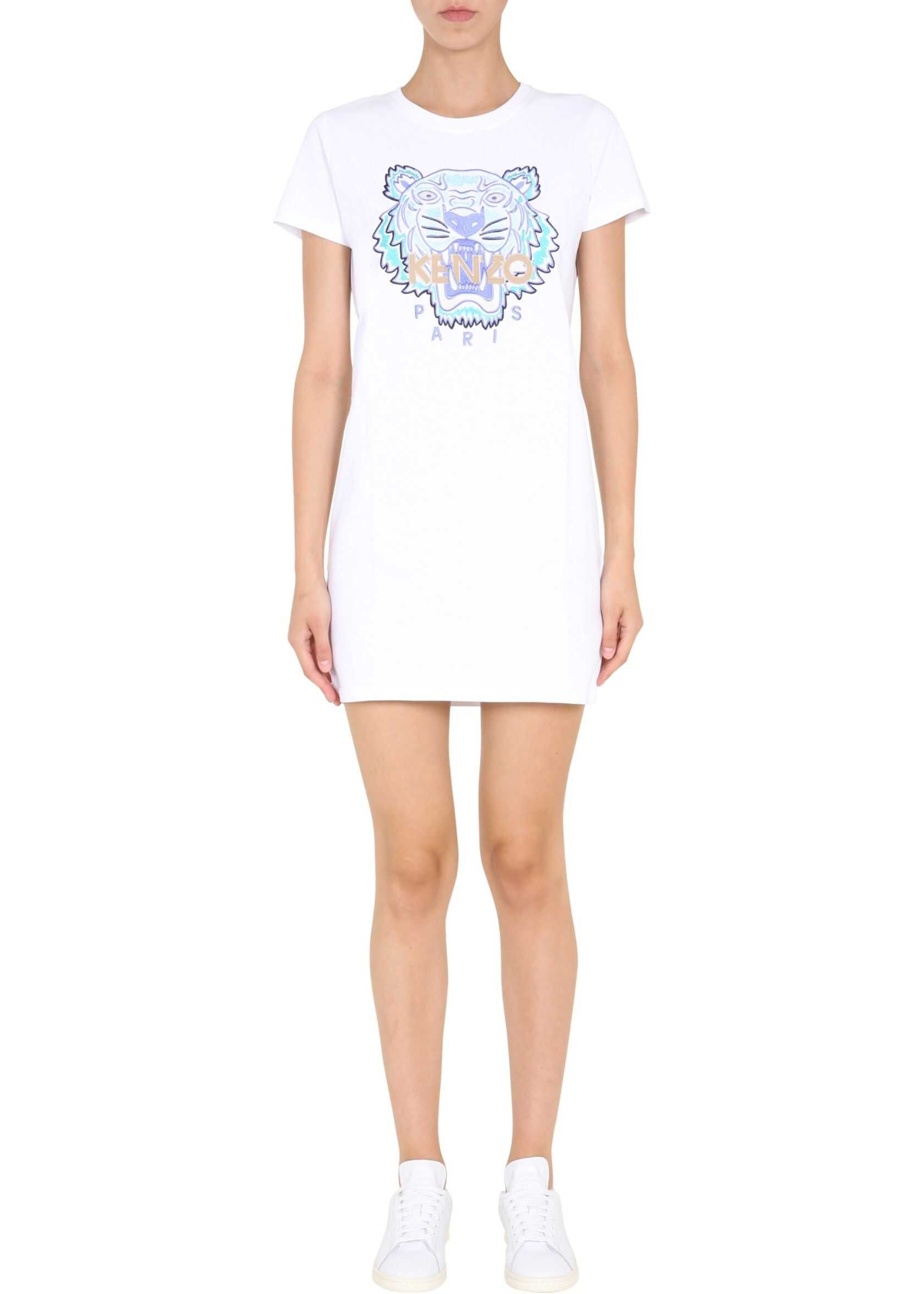 Kenzo Round Neck Dress WHITE