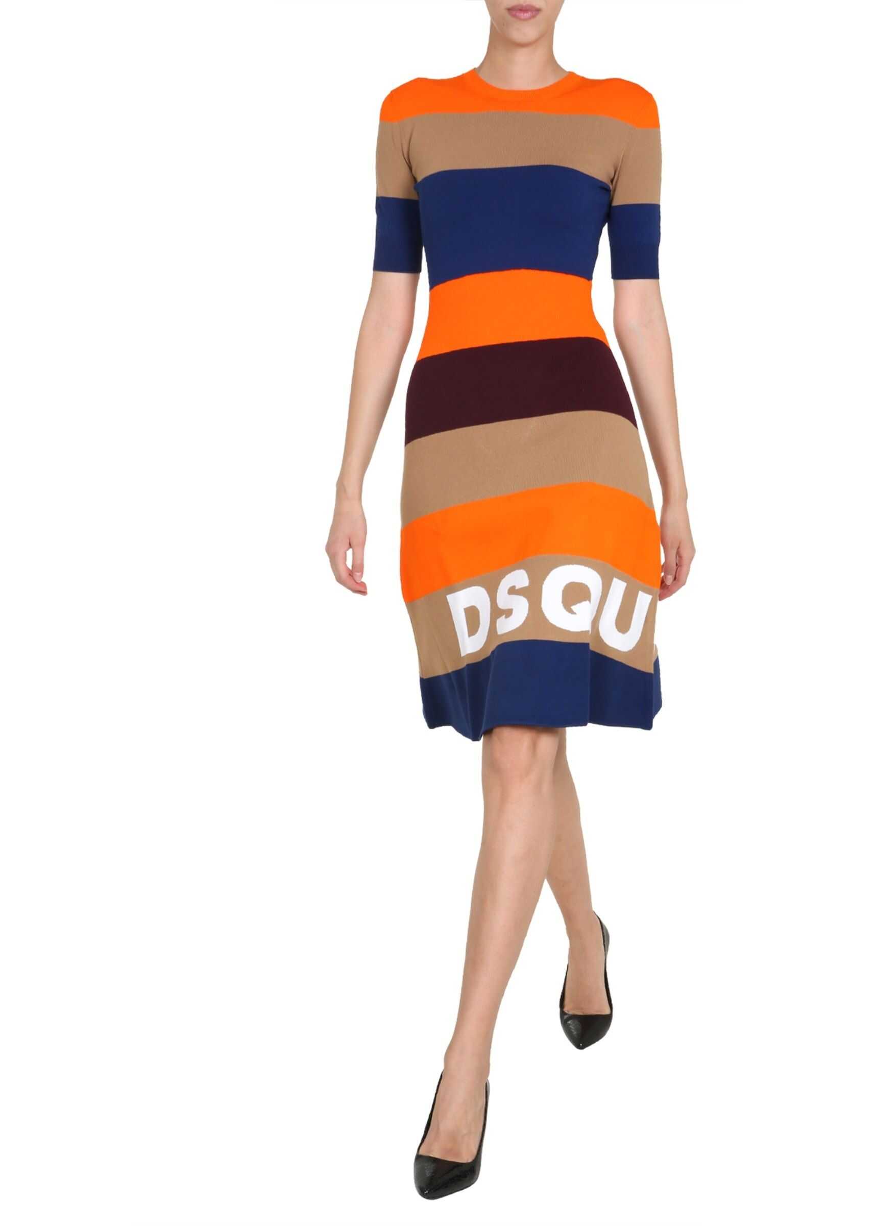 DSQUARED2 Round Neck Dress MULTICOLOUR