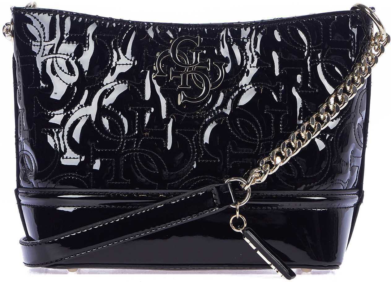 GUESS Lacquered and quilted crossbody bag* Black