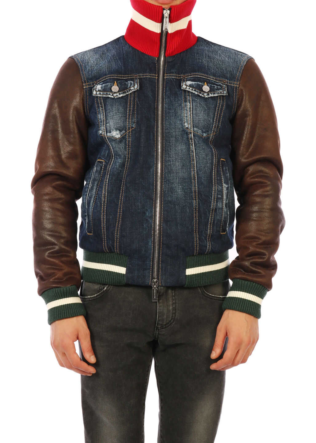 DSQUARED2 Denim Jacket With Shearling Multicolor