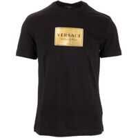 Tricouri Versace Logo Print Jersey T-Shirt In Black
