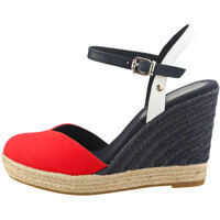 Sandale Basic Closed Toe High Wedge Sandals In Navy Red White Femei