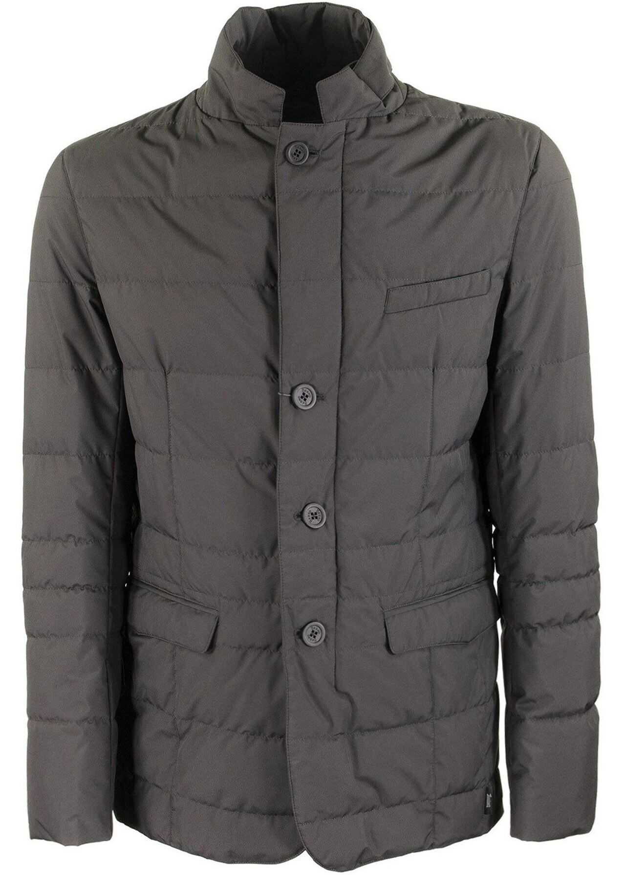 Herno Laminar Down Jacket In Gray Grey