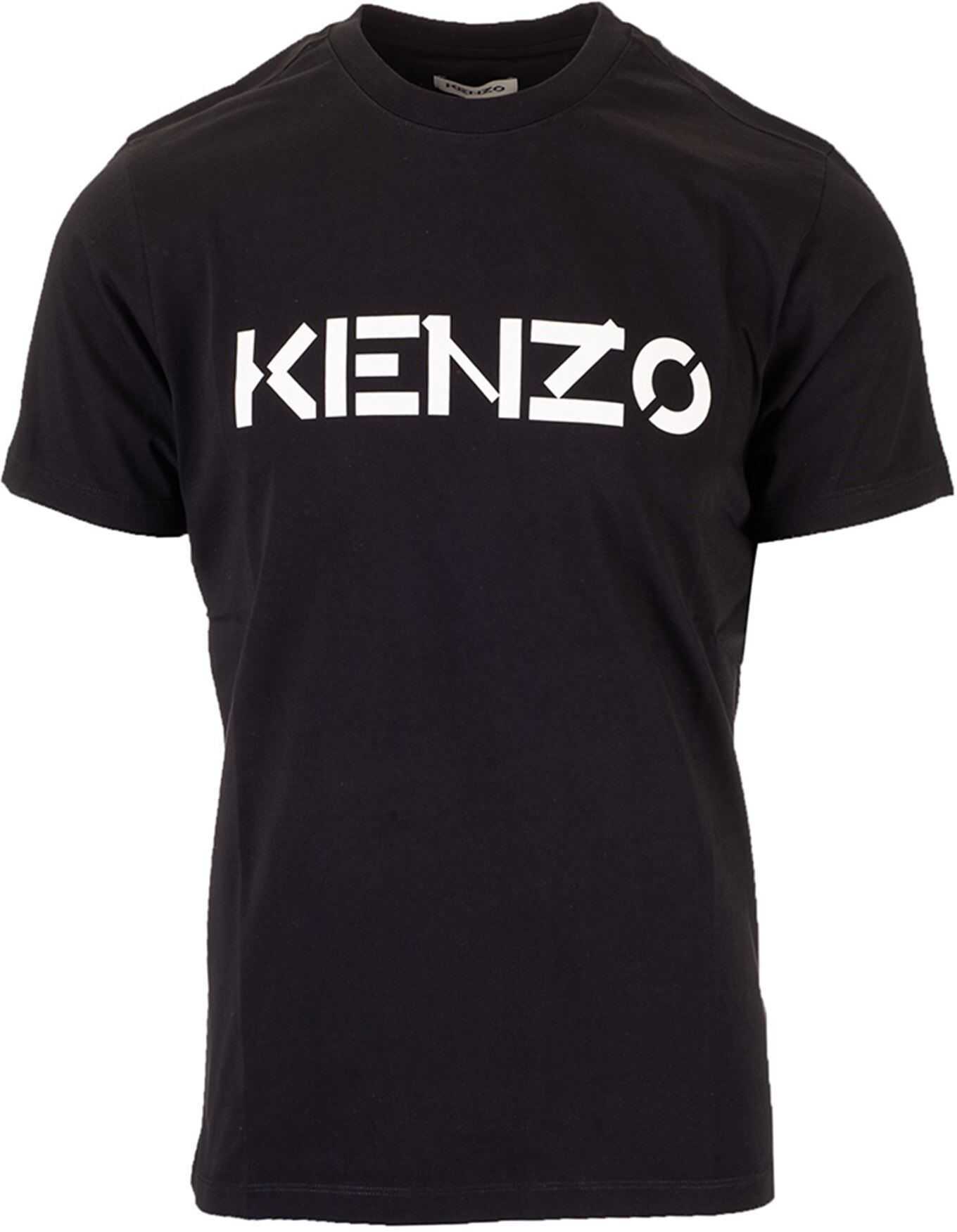 Kenzo T-Shirt In Black With White Logo Black