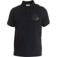 Tricouri Polo Polo Shirt With Tone-On-Tone Logo In Black Barbati