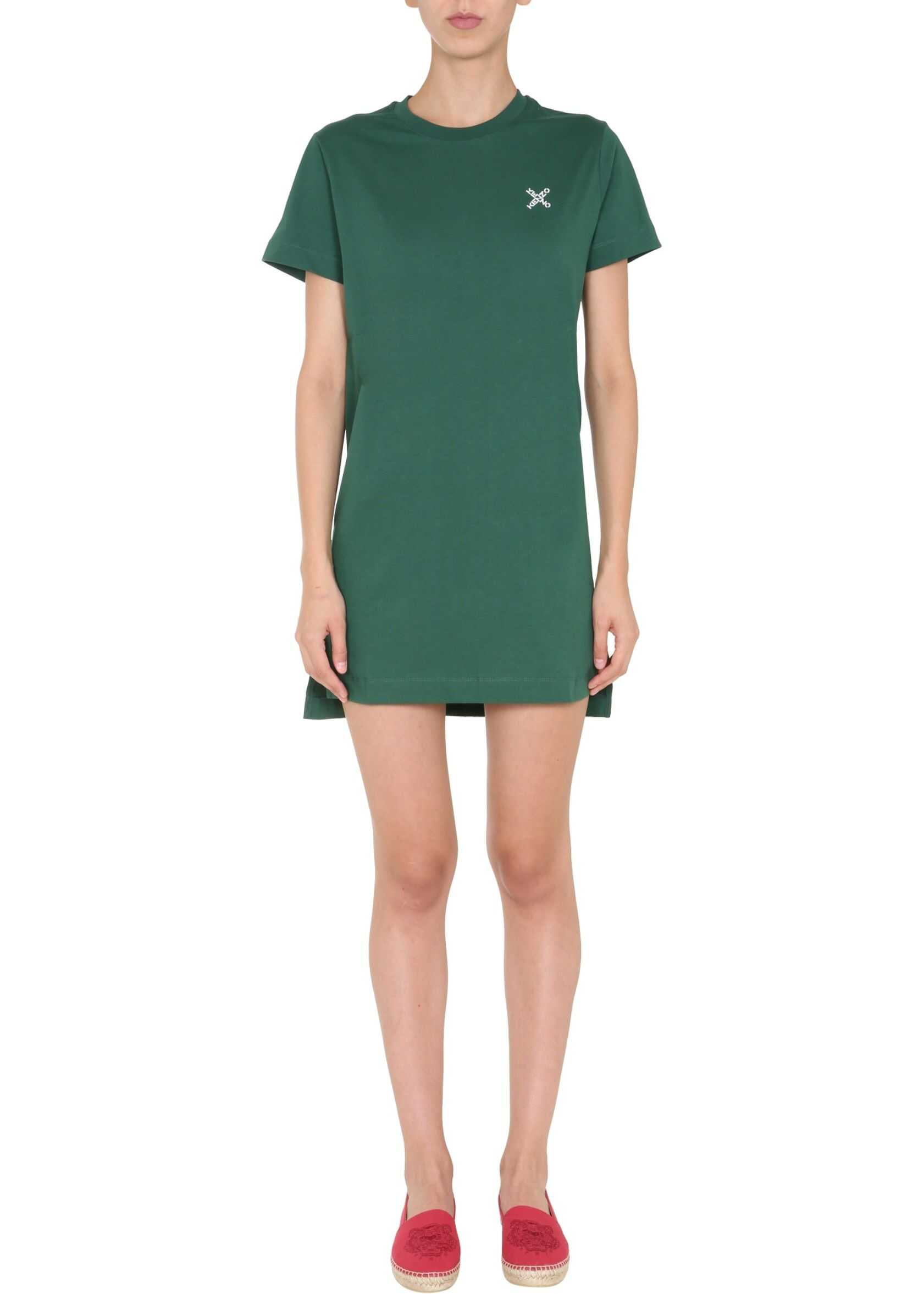 Kenzo Round Neck Dress GREEN