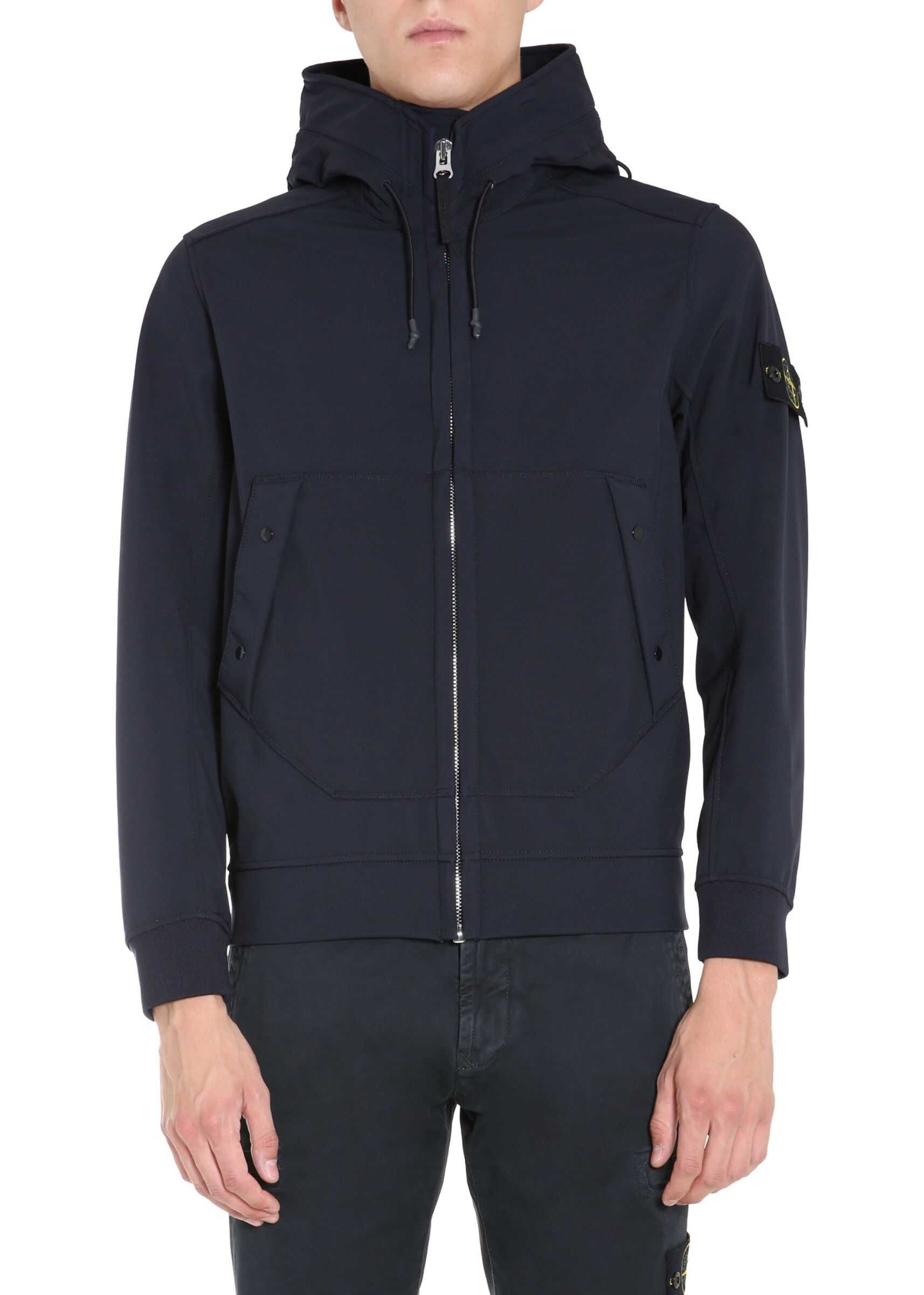 Stone Island Hooded Jacket BLUE