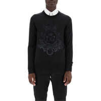 Pulovere casual Wool Sweater With Heraldic Embroidery Barbati